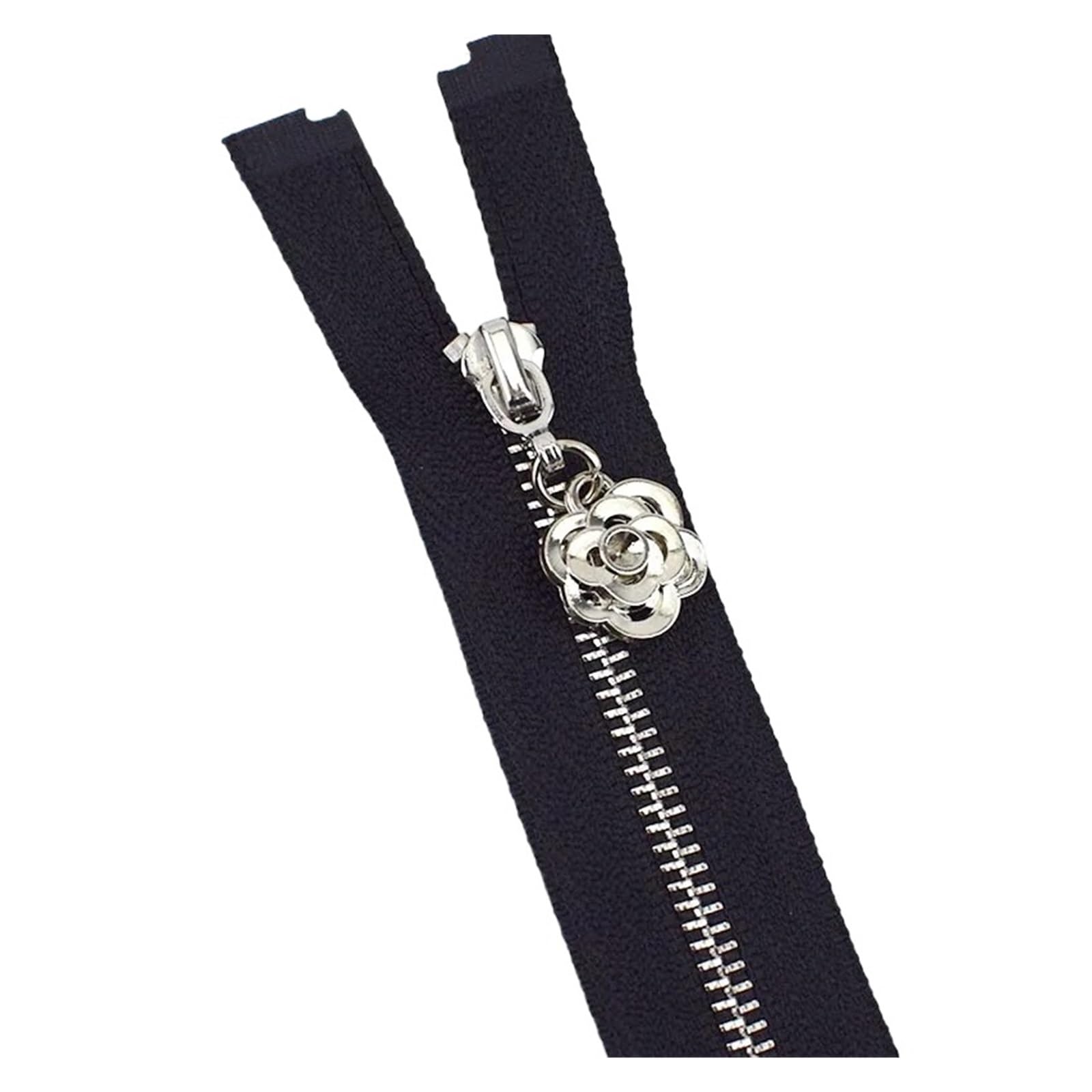 5Pcs 3# Metal Zipper for Sewing 20-25cm Close-End Zippers Silver Tooth Bag Decor Zip DIY Garment Accessories(ZA084-Black,Close-End-20cm)