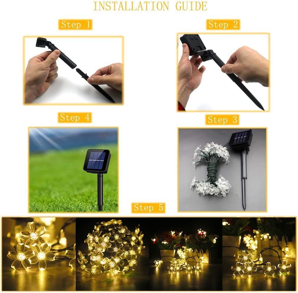 XERGY 30 LED Fairy String Solar Silicon Flower Outdoor/Indoor Waterproof Light, Decorations for Garden, Lawn, Wedding, Party (Warmwhite) 4