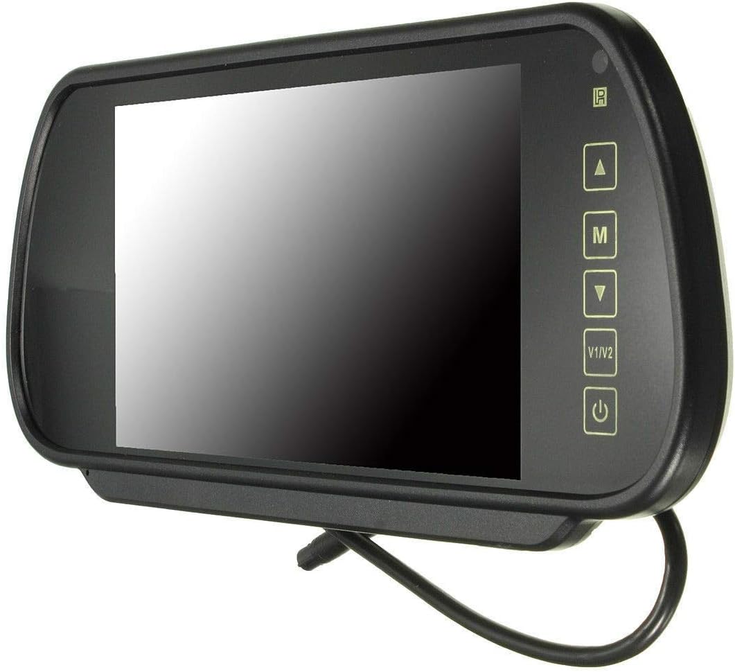 7" TFT Color LCD Screen 2 Video Input Car Rear View Mirror Monitor Vehicle Parking in-Mirror Monitor for DVD/VCR/Car Reverse Camera