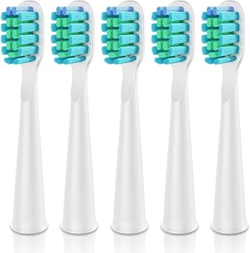 Dada-Tech Electric Toothbrush Replacement Heads for DT-22 - Pack of 5 White Soft 0.152mm