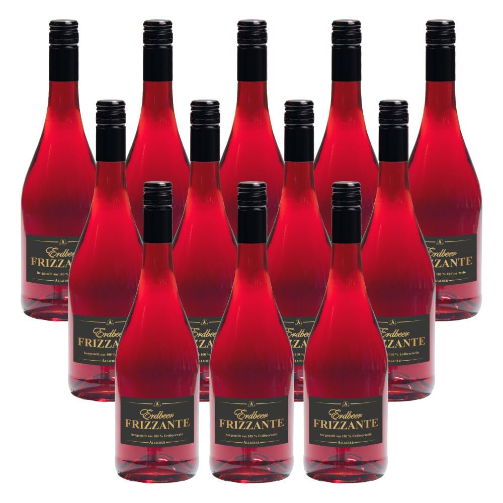ALLACHER Erdbeer Frizzante/Secco – 100% prickelnder Genuss - erfrischender Erdbeer Secco 7% vol. - Fruchtsecco - ideale Geschenkidee (12 x 0,75 l)