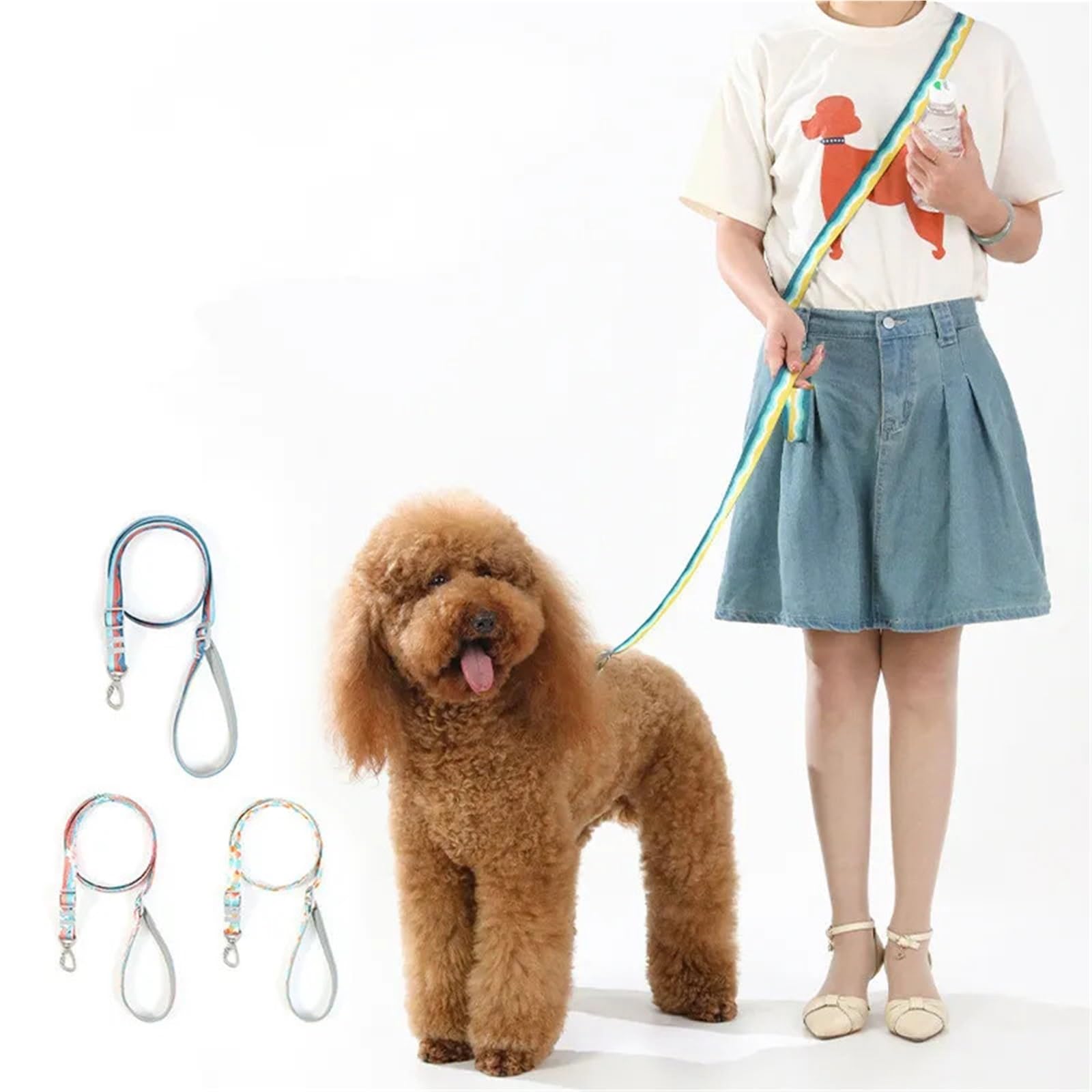 Ceinture de Traction pour Chien Laisse en Nylon for Chiens de Compagnie, Corde Traction for Courir, Mains Libres, for Petits et Grands(Yellow,L(2.5cm))