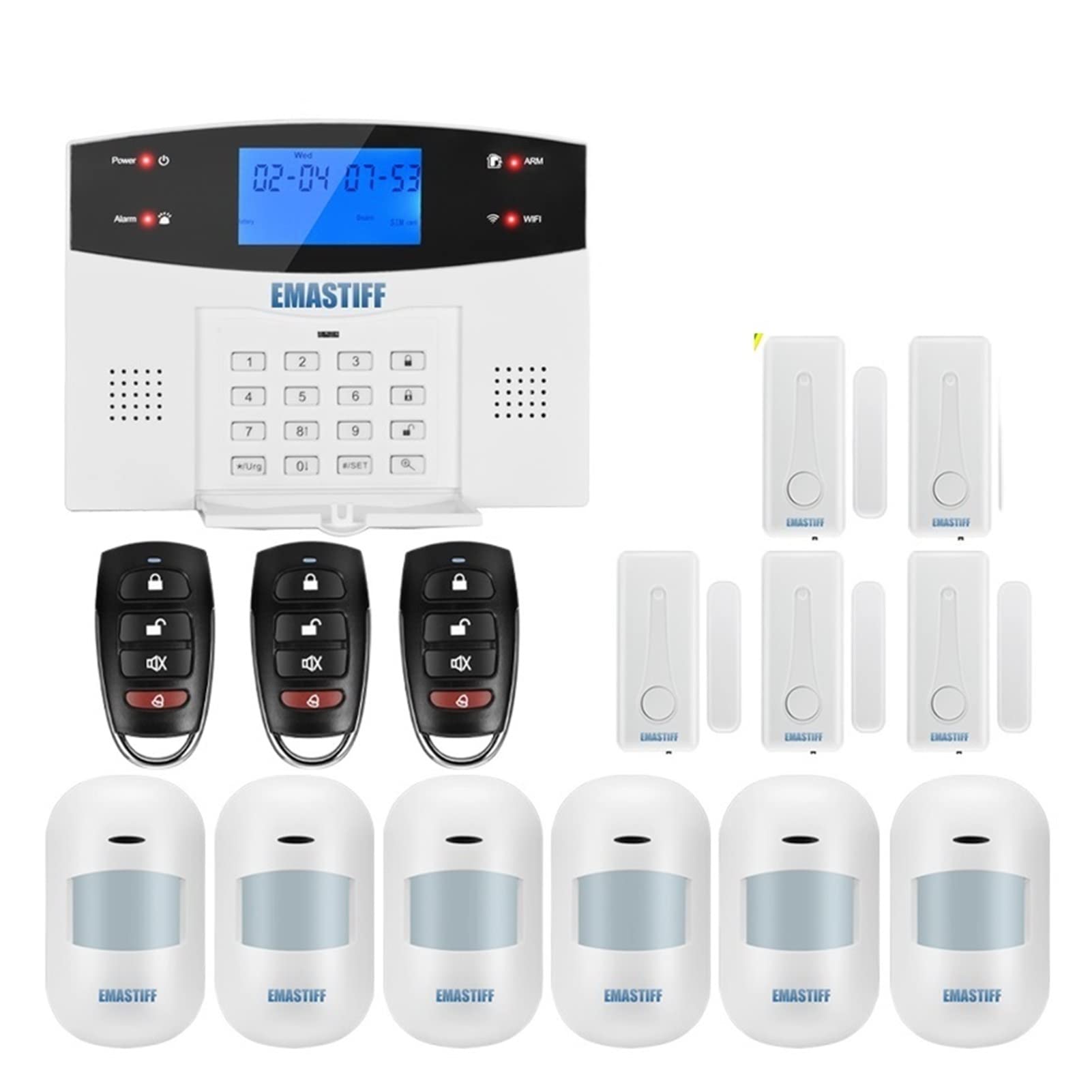 G2BW LCD Teclado Wifi gsm pstn Inicio Burglar Security Wireless Wire System Detector de movimiento App Control detector humo fuego Instalación rápida(G2BW Bundle N)