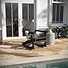 Taylor Logan Hedley Adirondack Rocking Chair with Cup Holder Weather Resistant HDPE Adirondack Rocking Chair in Gray