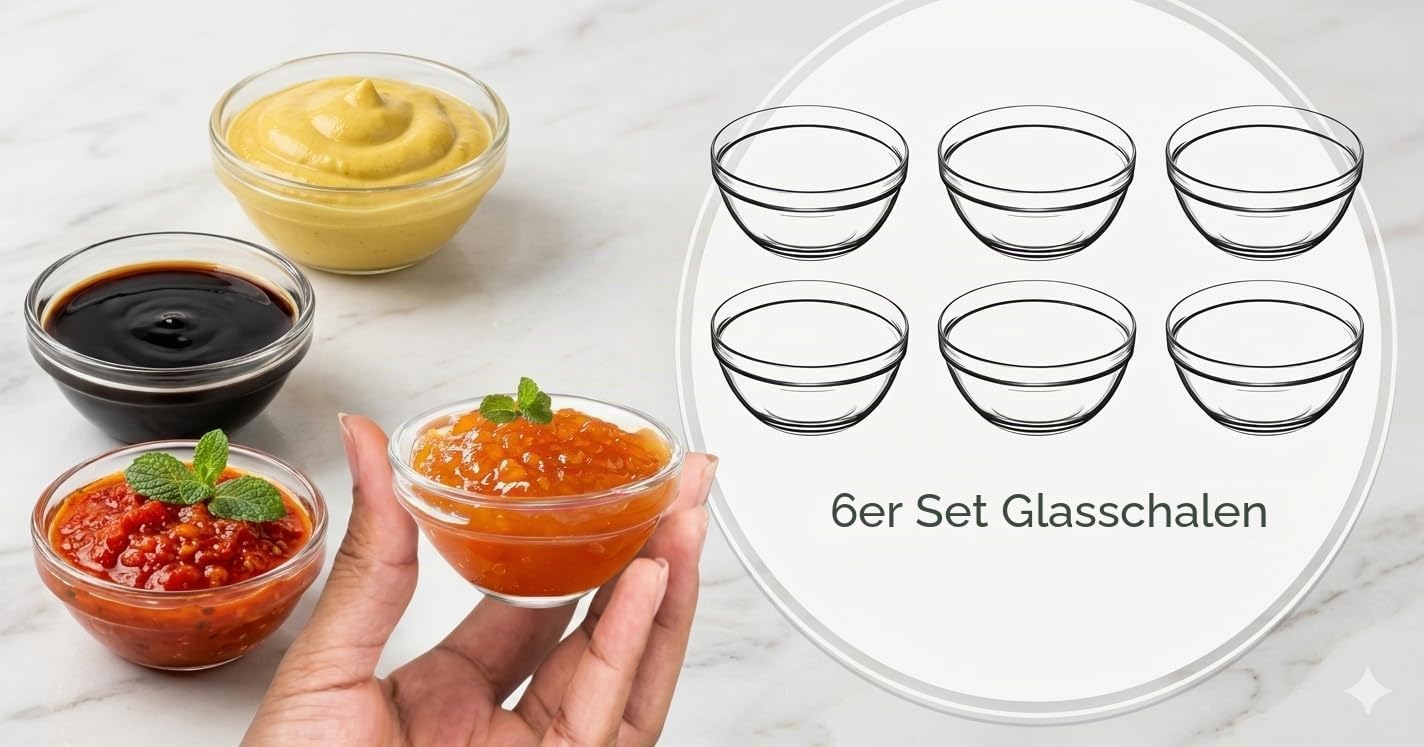 New Schälchen Snack Bowl Dipschalen Dip Schälchen Schalen Servierschalen Set Mini Marmelade Glasschälchen Dessert Glasschüssel Glas Bowle Set Servierschale Tapas Schalen 6cm (stück, 84, Mini Bowl)