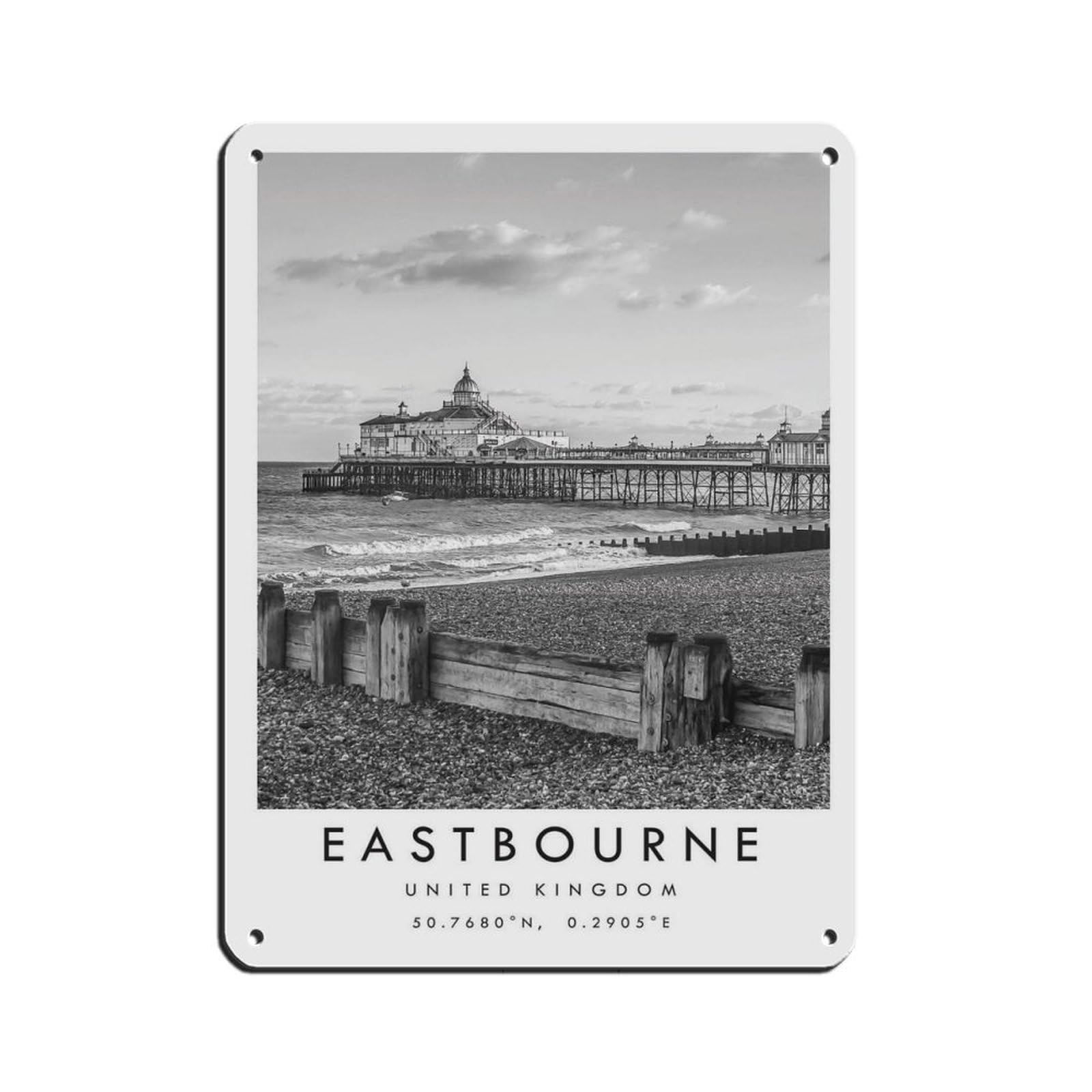 Lxwnze 30L X 40W Cm Eastbourne Travel, Eastbourne Poster Tin Sign Vintage Metal Pub Club Cafe Bar Home Wall Art Decoration Poster Retro 12X16inch(30X40cm)