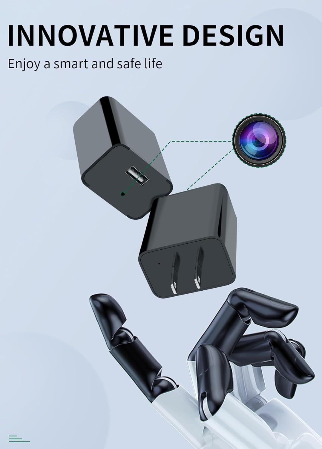 64GB Mini Camera 1080P Security Camera Nanny Cam with Night Vision and Motion Detection for Indoor and Home, No Need WiFi