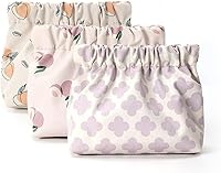 Vista 1 de 3 piezas Bolsa de cosméticos de bolsillo con tapa de presión, impermeable pequeña bolsa de maquillaje para bolso, mini kit de viaje