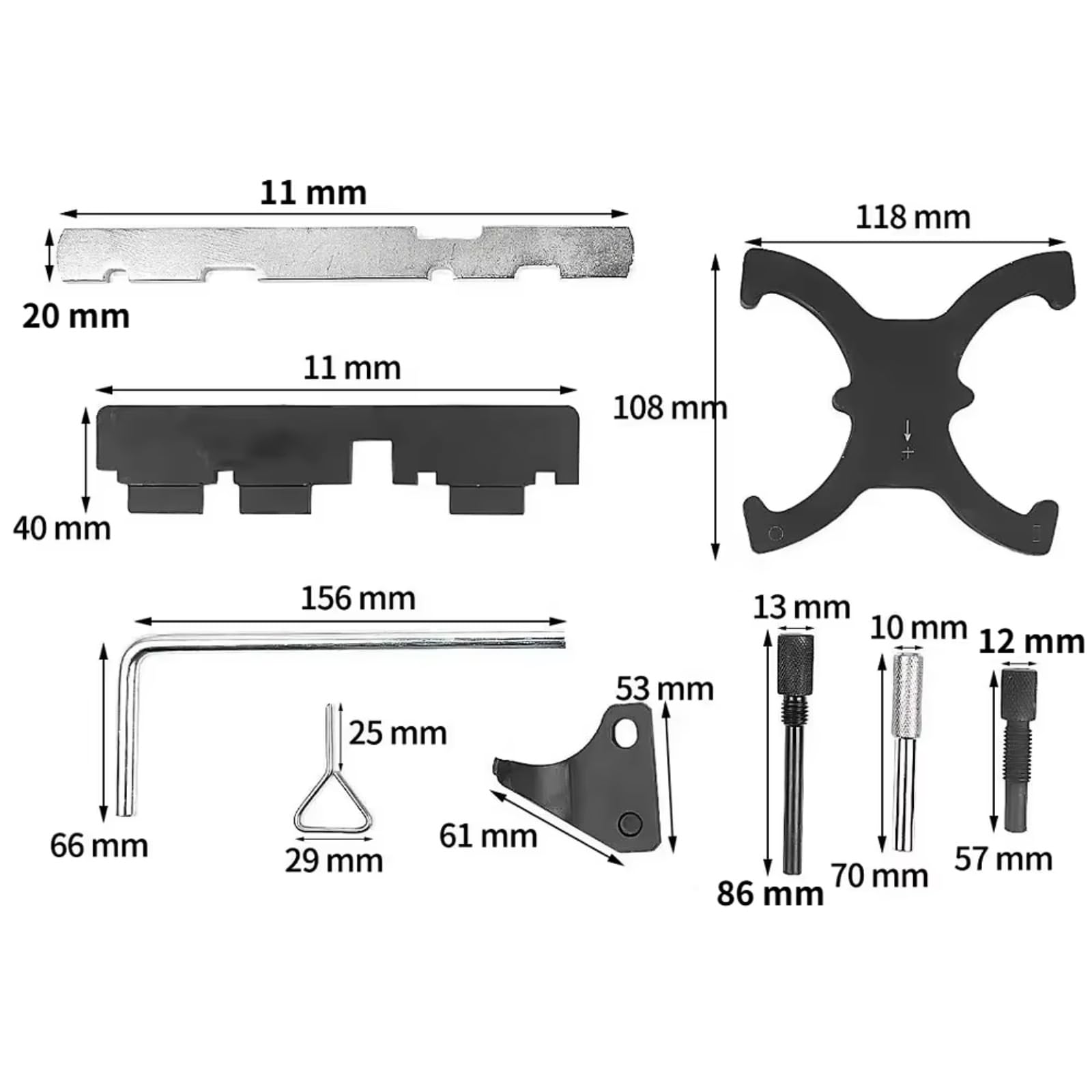 Correa Dentada Herramienta Compatible con Ford para Fusion para Escape para Focus para Fiesta 1.25 1.4 1.6 1.7 1.8 2.0 2.3 2.5L Kit Herramientas Bloqueo Sincronización del Árbol De Levas