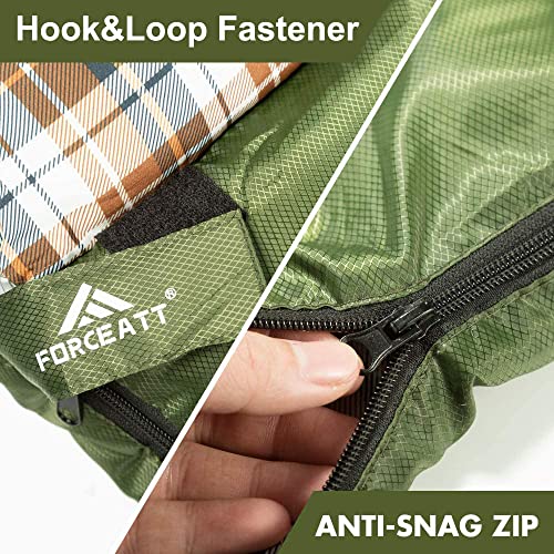 Forceatt Double sleeping bag, outdoor sleeping bag, 220 x 150 cm (5-20 °C), waterproof and warm blanket sleeping bag, suitable for camping, hiking, outdoor, backpacking and indoors. - Image 4