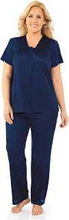 Exquisite Form 90107 Women's Nylon Tricot Short Sleeve Matching Pajama Set