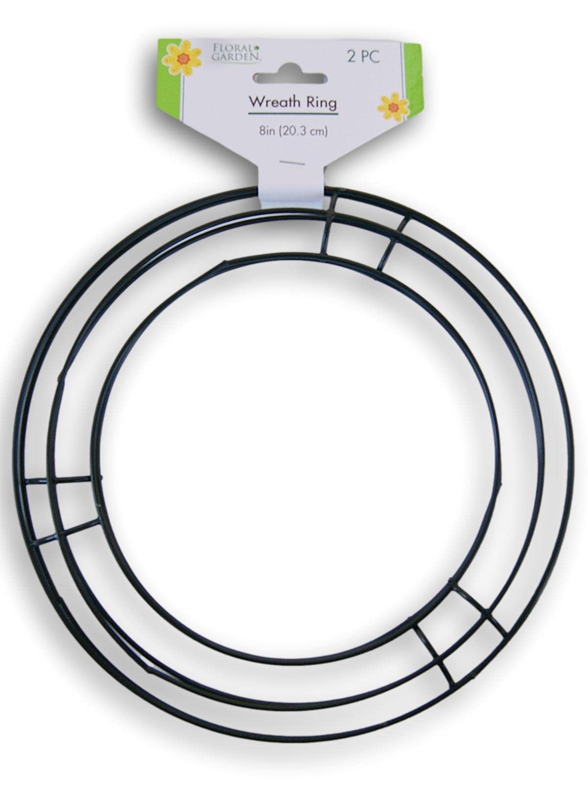 Floral Garden Wire Metal Wreath Form - 8 Inch Diameter - 2 Count