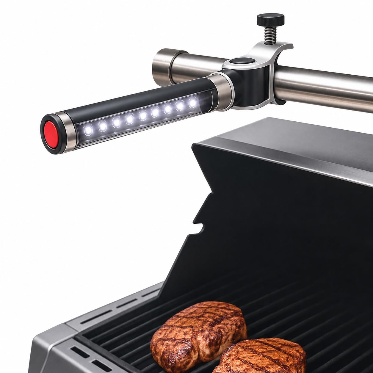 Lightaccents Charcoal Barbecue Grill Light By Light Accents - Battery Operated Led Bbq Grill Light Aluminum Clamp Barbeque Grill Light - Cooking Light For Outdoor Grilling