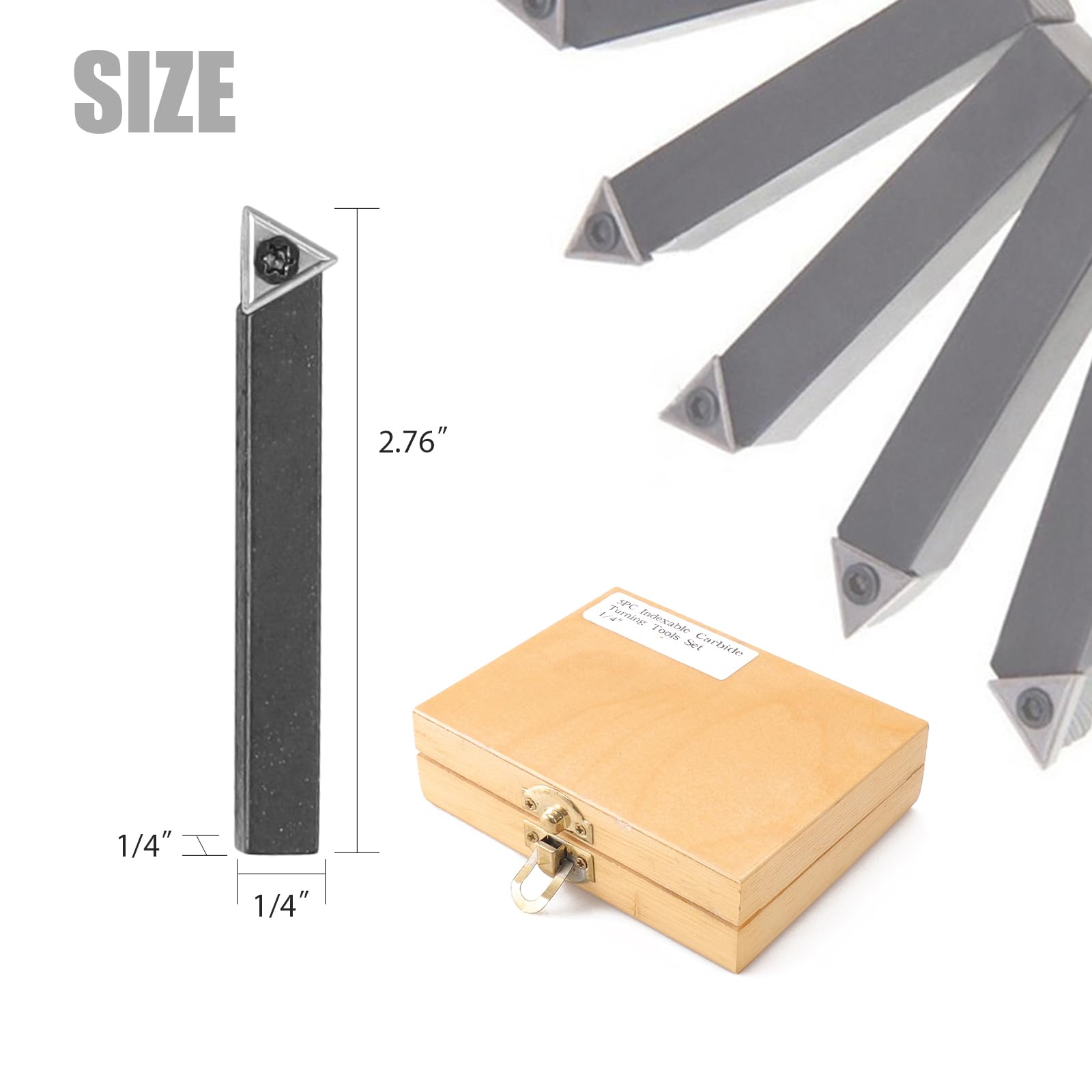 Oudtinx 5PCS Indexable Carbide Turning Tools Set 1/4" - Image 4