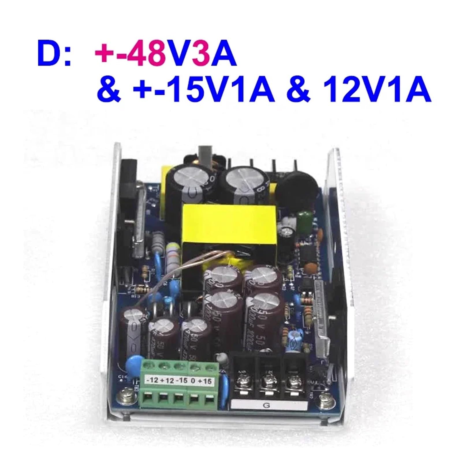 Zasilacz Impulsowy, Zasilacz 300 W 5-kierunkowy tryb przełączania, podwójny DC 24/36/48 V 15V1A 12V1A dla modułu zasilania cyfrowego wzmacniacza(Dual 48V3A)