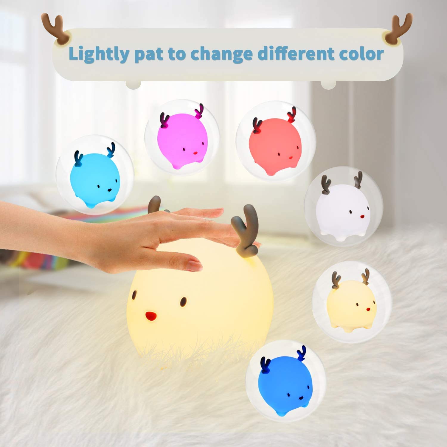 Veilleuse Enfant Tactile En Silicone Doux - Lampe LED Rechargeable USB Avec Minuterie - Forme Pêche Mignonne Pour Chambre Bébé