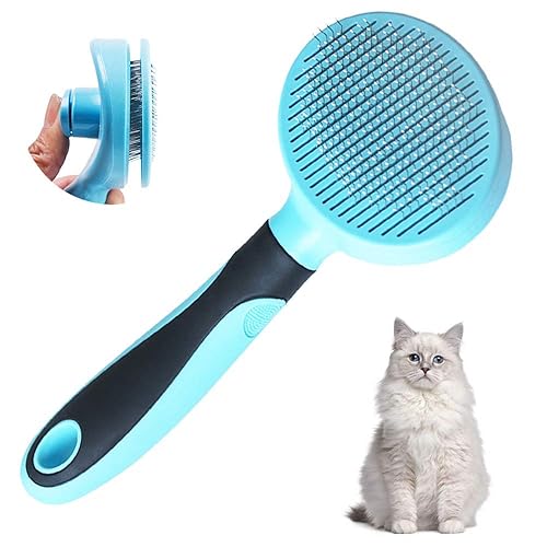 Miniatura 6 de Herramienta de aseo para gatos y perros, cepillo suave para quitar la capa inferior suelta, alfombrillas, cabello enredado, deslizador autolimpiante