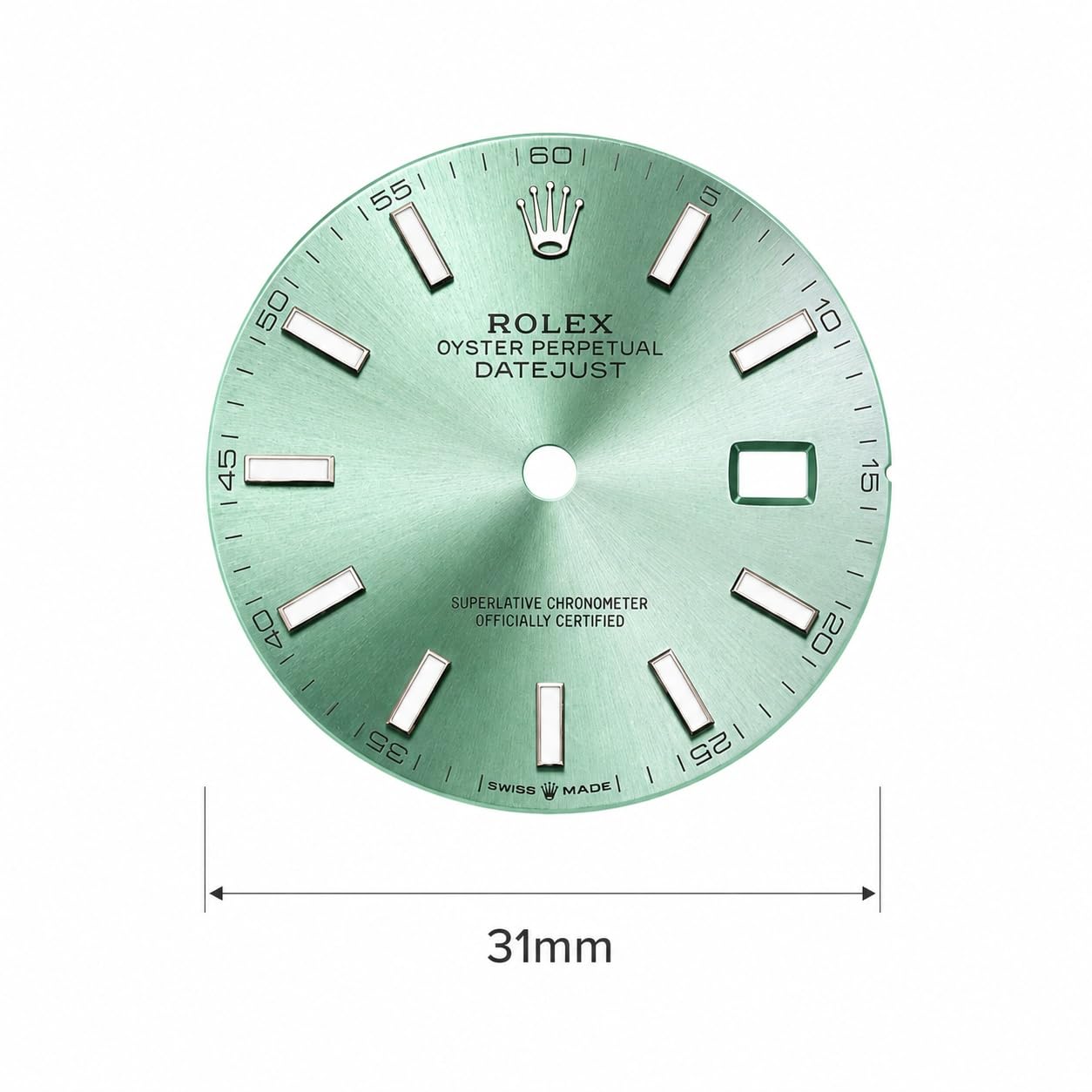 Tarcza Zegarka ze Stali Nierdzewnej Metalowy Cyferblat 2824 2836 Mechanizm 31mm Fluorescencyjna Datownik Wymiana Element Zamienny Part dla Rolex Datejust