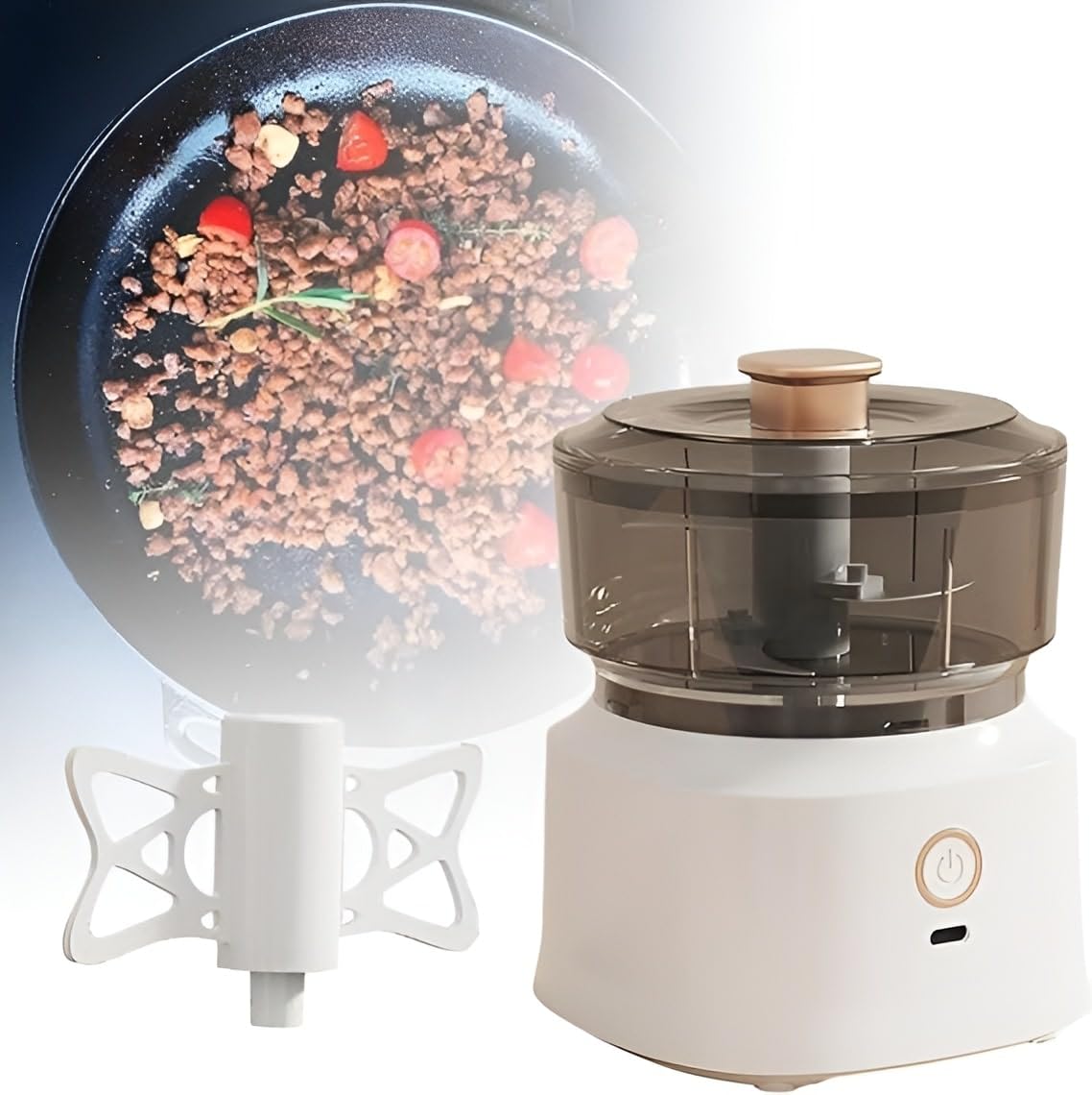 PAGALY Mini Electric Wireless USB Rechargeable Garlic Chopper,Portable Small Food Processor Blender Mincer for Chopping Vegetable,Garlic,Ginger,Chili,Minced Meat,Onion