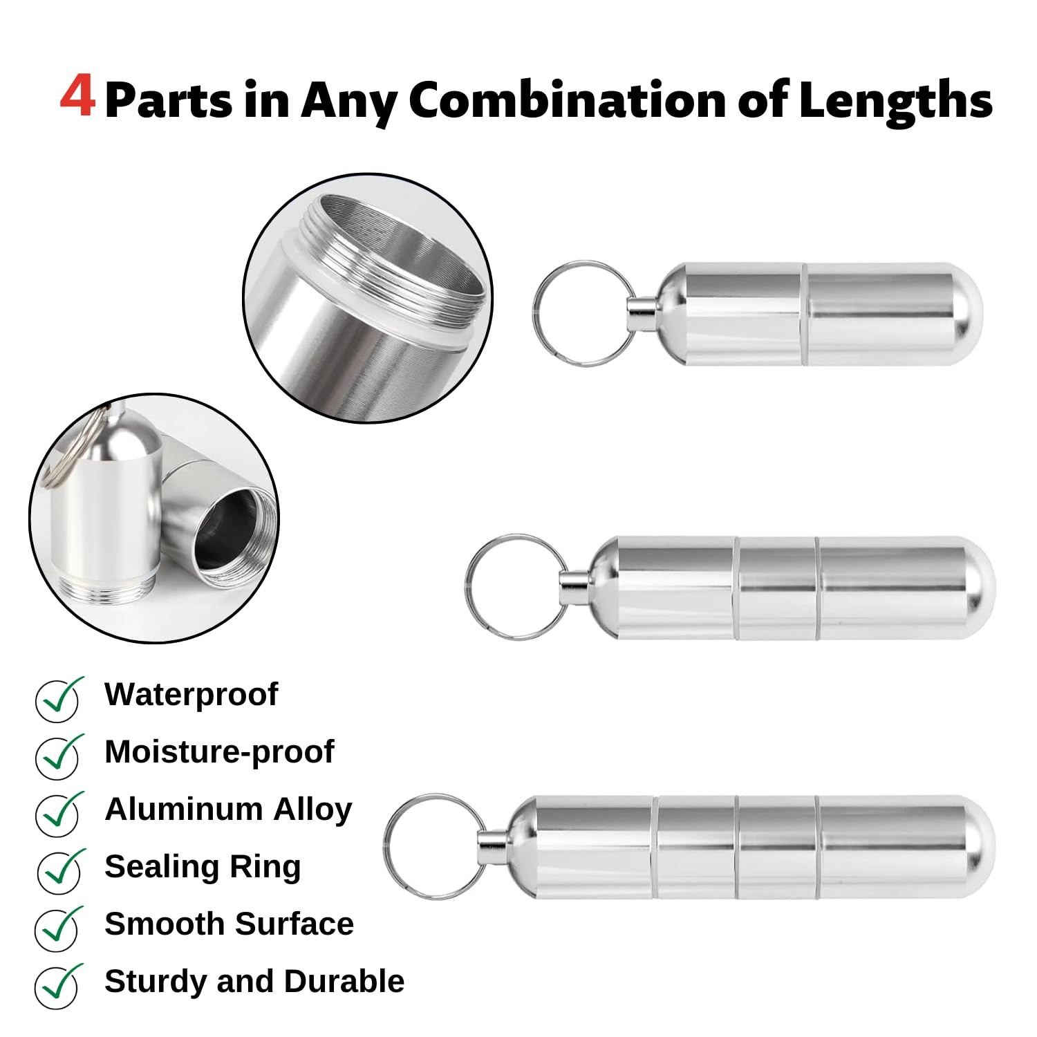 2 Pezzi Portasigarette In Alluminio - Mini, Impermeabili, Con Moschettone, Per Uomo E Donna, Viaggi - Foto 10