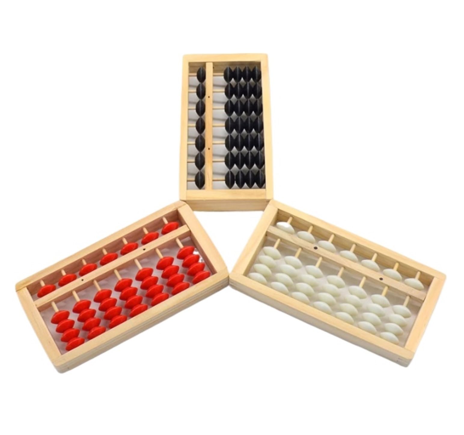 Ábaco Ábaco De Madera 3 Piezas con 7 Columnas, Herramienta Aprendizaje Matemáticas, Conteo Educativo For El Hogar Y Aula, Material ABS Oficina Material
