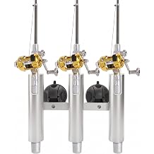 No Drill Vacuum Fishing Rod Holder, 3 Rod Capacity Suction Cup Rod Rack for Boat Truck Car, Aluminum Alloy Portable Fishing Pole Holder, Strong Suction Mount for Smooth Surfaces