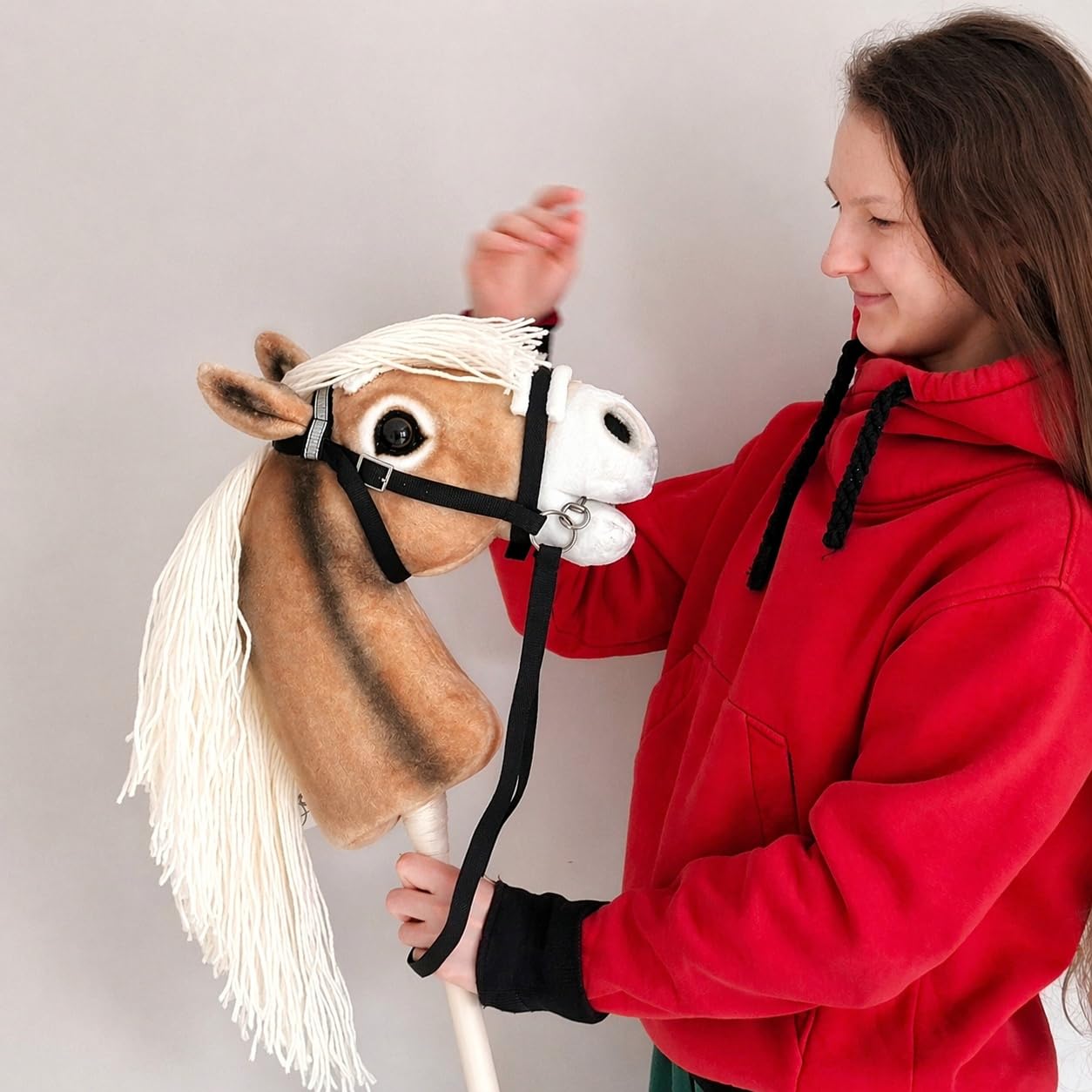 Hobby Horse Haflinger – Caballo A3 para niños desmontable y melena larga