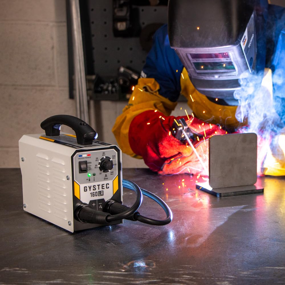 GYS, GYSTEC 160 LA, Poste à Souder à l'Électrode Enrobée 160A Monophasé 230V (MMA), TIG DC Lift, Arc Force, Antisticking, Hot Start, Avec Porte-électrode, Câble de Masse