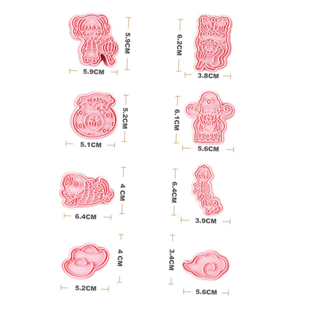 PRETYZOOM 40 Stk Keksform Keksstempel Zum Backen Keks-pressstempel Cookie-stempel Geprägte Keksausstecher Backzubehör Für Kekse Wiederverwendbare Backformen Kuchenbackzubehör Plastik Rosa