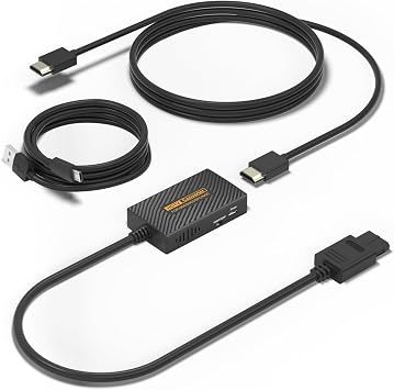 N64 to HDMI Adapter, N64 HDMI, HDMI Converter for N64/Game Cube/SNES/SFC Support 169/43 Conversion with Link Cable and USB Cable