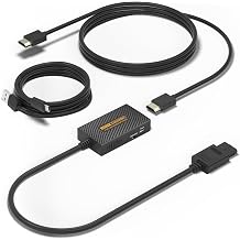 N64 to HDMI Adapter, N64 HDMI, HDMI Converter for N64/Game Cube/SNES/SFC Support 169/43 Conversion with Link Cable and USB Cable