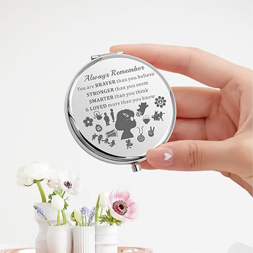 Miniatura 3 de KEYCHIN Espejo de bolsillo Mei and Red Panda Mei para los fanáticos, regalo You are Braver Stronger Smarter Than You Think Mei, espejo compacto para