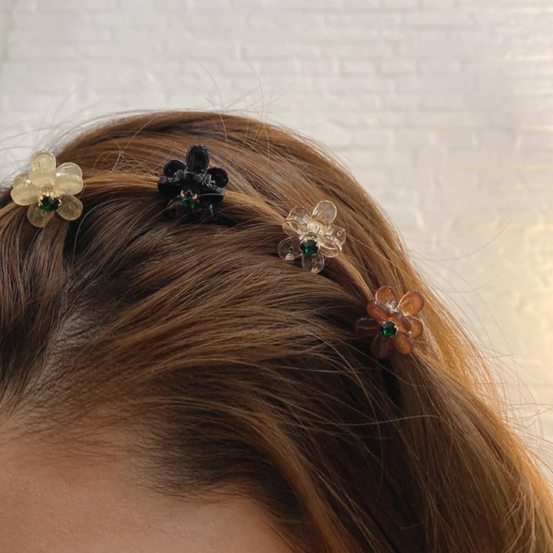 Pearl Flower Hairpin Mini Claw Clips for Girls Small Hair Accessories Wedding Bridal Hair Clips for Thin 16Pcs - Image 6