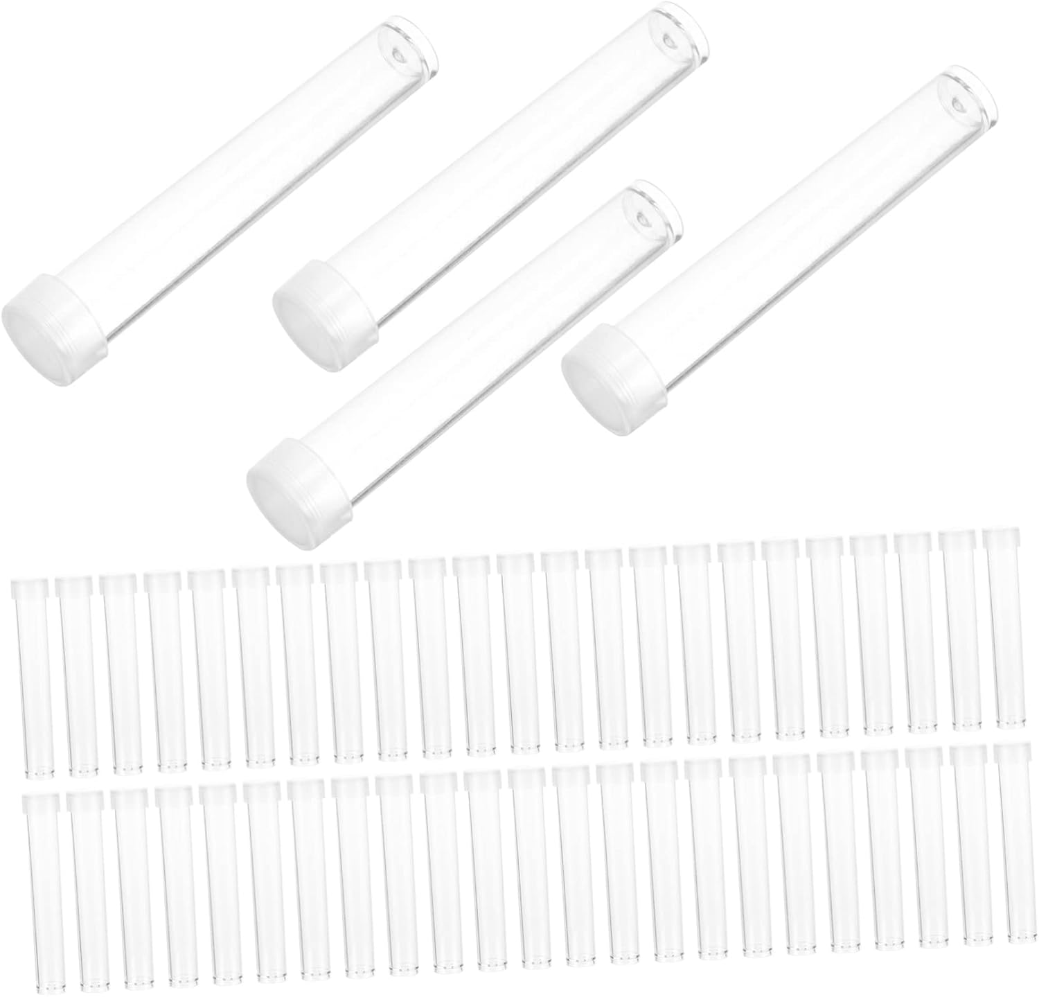 Zerodeko 100pcs Tube Vials Storage Containers for Lab Small Containers Lids for Candy Test Tubes for Scientific Experiments