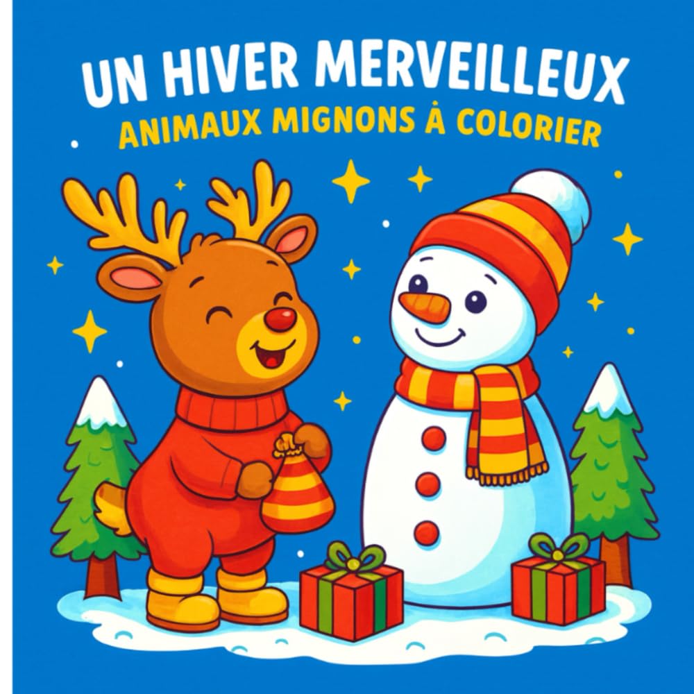 Un Hiver Merveilleux – Animaux mignons à colorier: 50 illustrations d’animaux adorables dans des scènes hivernales – Pour enfants et adultes, détente et anti-stress (livre de coloriage)