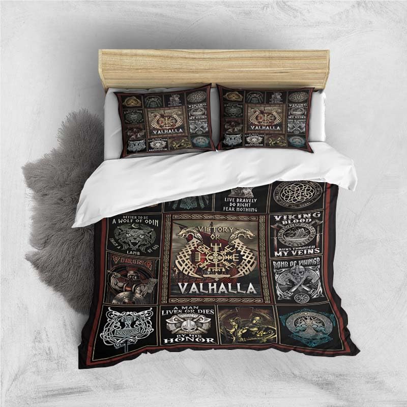 Housse de Couette Totem Viking 140x200 Parure Lit 1 Personne Microfibre