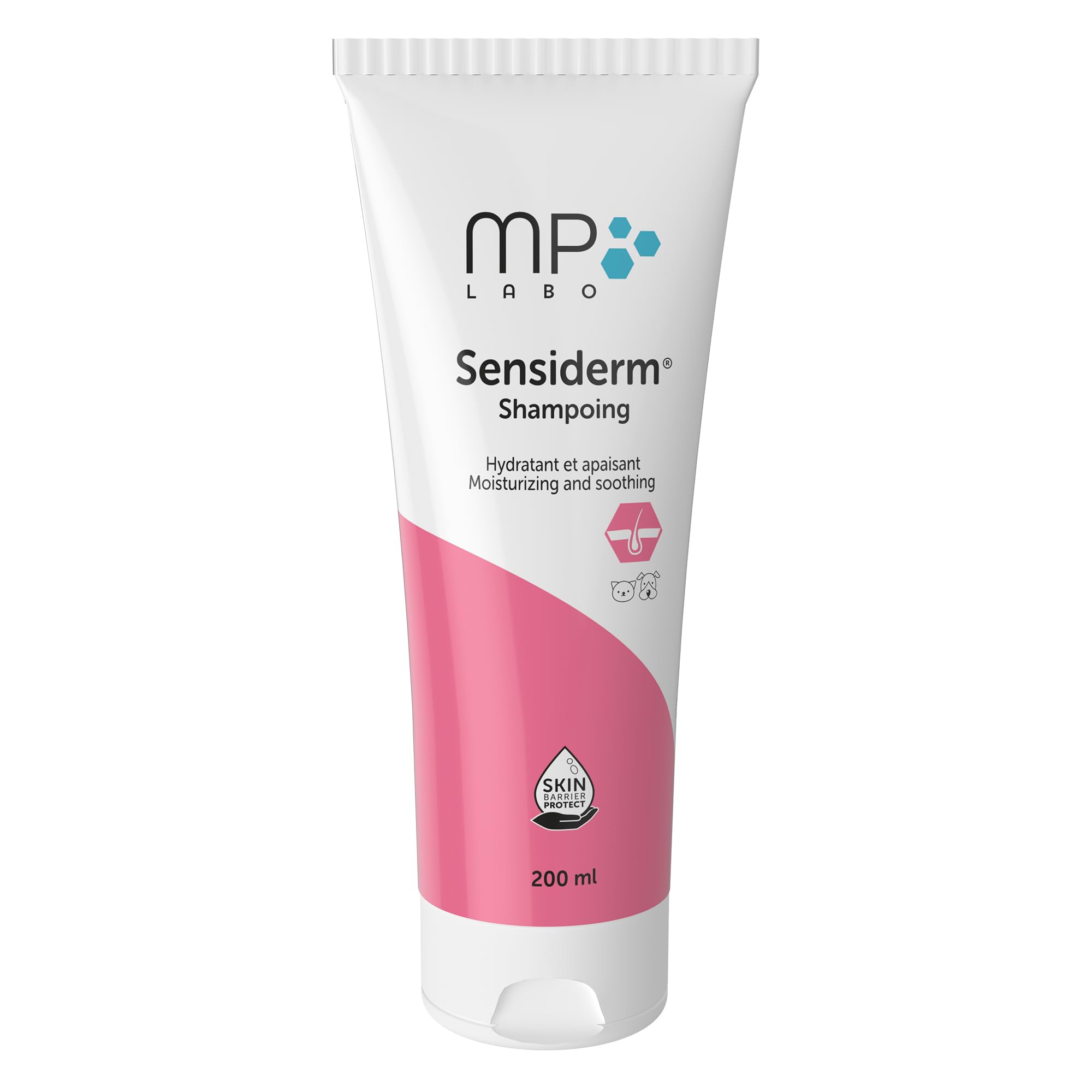 MP Labo Sensiderm® Shampoing 200 ML - Hydratant et apaisant - Technologie Skin Barrier Protect™ - Chien et Chat