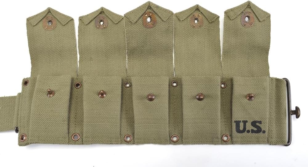 World War Supply WW2 U.S. M1923 Cartridge Belt Dark OD 1944 XXL Will fit 48" to 70" Waist