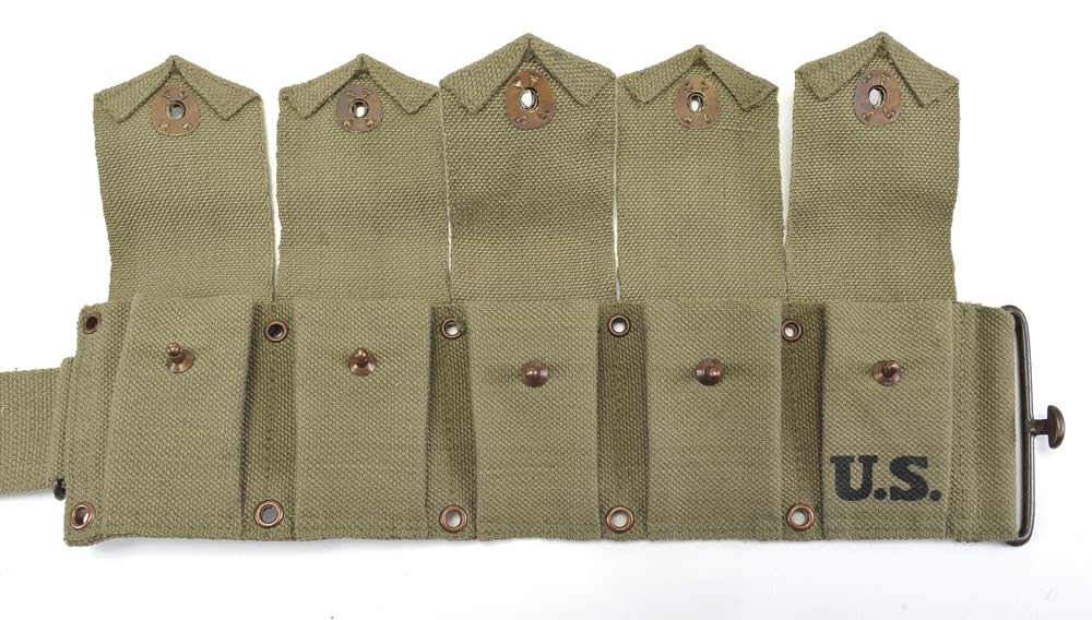 World War Supply WW2 U.S. M1923 Cartridge Belt Dark OD 1944 XXL Will fit 48
