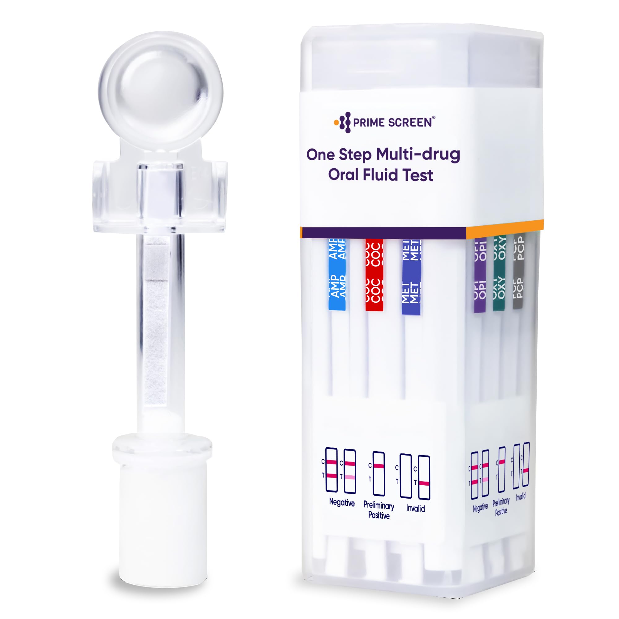 Prime Screen 7 Panel Oral Saliva Drug Test Kit [5 Pack], Employment and Insurance Testing (AMP, COC, MET, OPI, OXY, PCP, THC) - ODOA-376