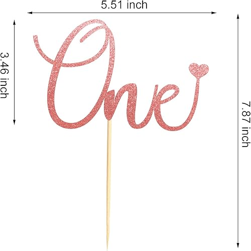 Miniatura 10 de Arthsdite Decoración de pastel con corazón para el primer cumpleaños del bebé, decoración para baby shower, niños y niñas, suministros de decoración