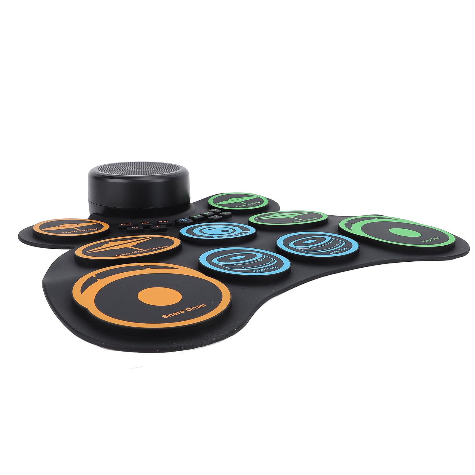 Set Avvolgibile Elettronico, Altoparlante Portatile Ricaricabile Integrato per Batteristi, Amanti della Musica, ABS/silicone