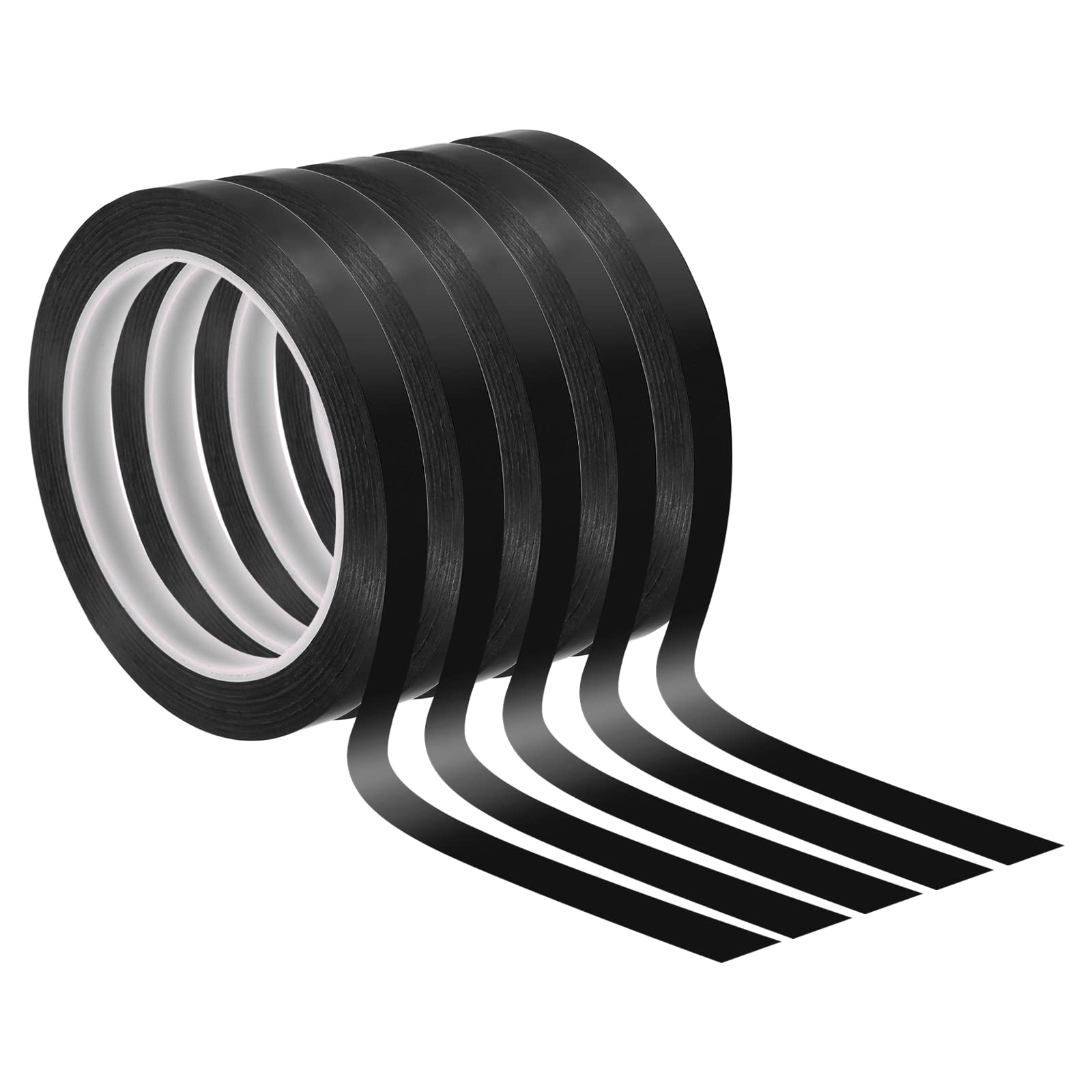 PATIKIL Whiteboard Tape 10mm X 66m, 5 Pack Thin Dry Erase Tape for Graphic Chart Marking DIY Art Black