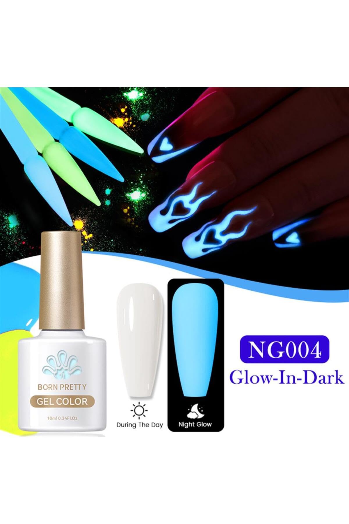 Born Pretty 10 Ml Fosforlu (Luminous) Kalıcı Oje Ng001 (55949) 3834