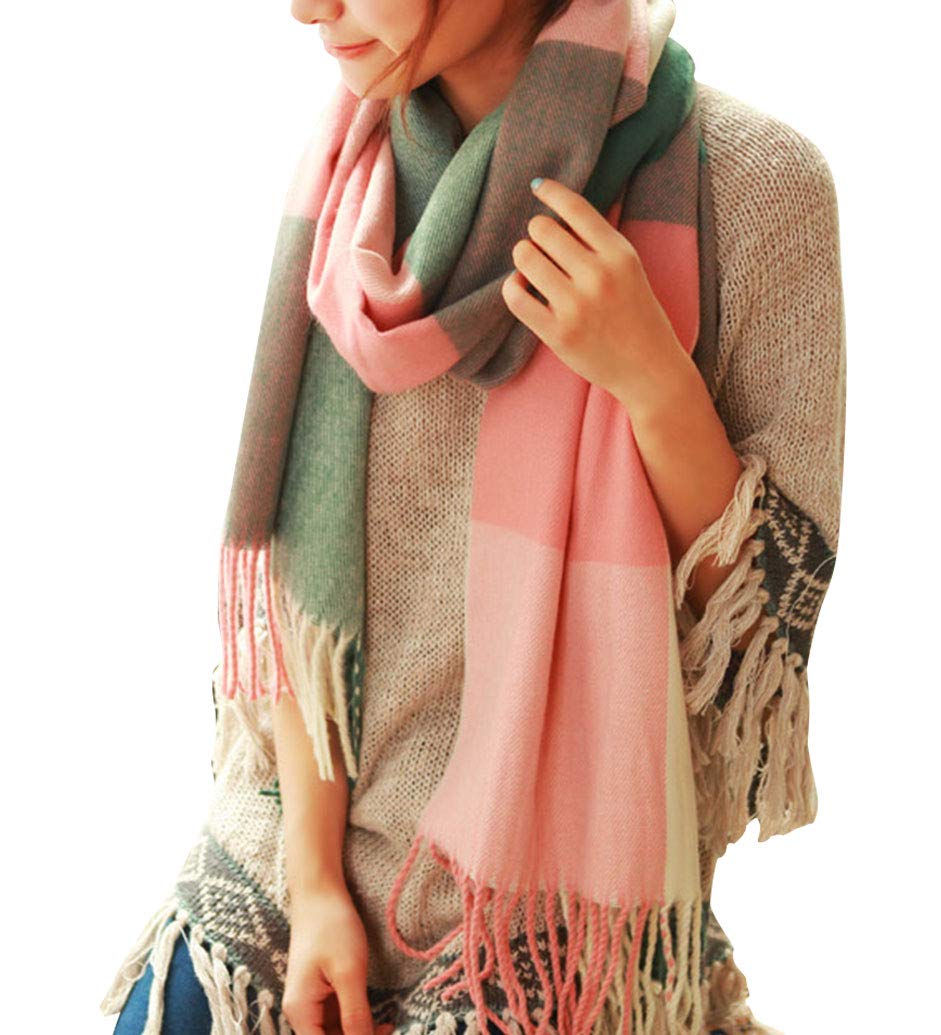 Yuson GirlScarf Women's Fashion Long Shawl Big Grid Winter Warm Lattice Large Scarf