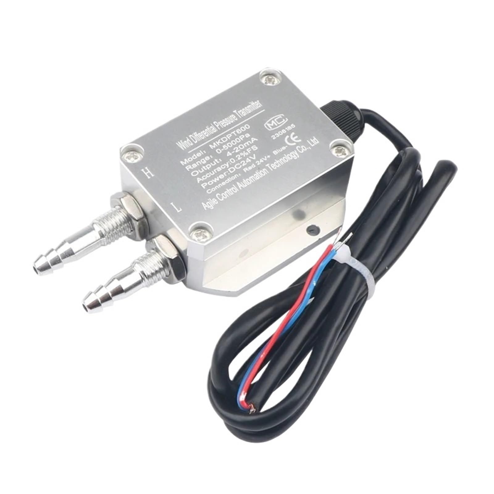 Transmisor digital de presión diferencial viento con sensor aire LCD 4-20 mA y gas Alta precisión(0-10KPa)