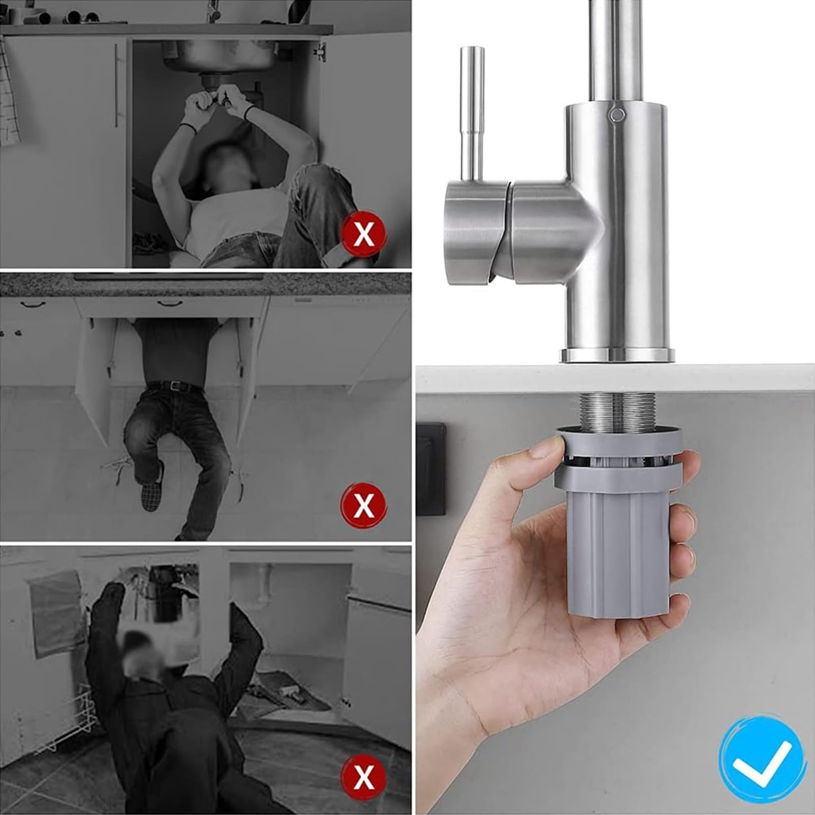 Dado di fissaggio per rubinetto, 1 pezzo in plastica ABS per rubinetto, dado antiallentamento, accessori di fissaggio per cucina, bagno
