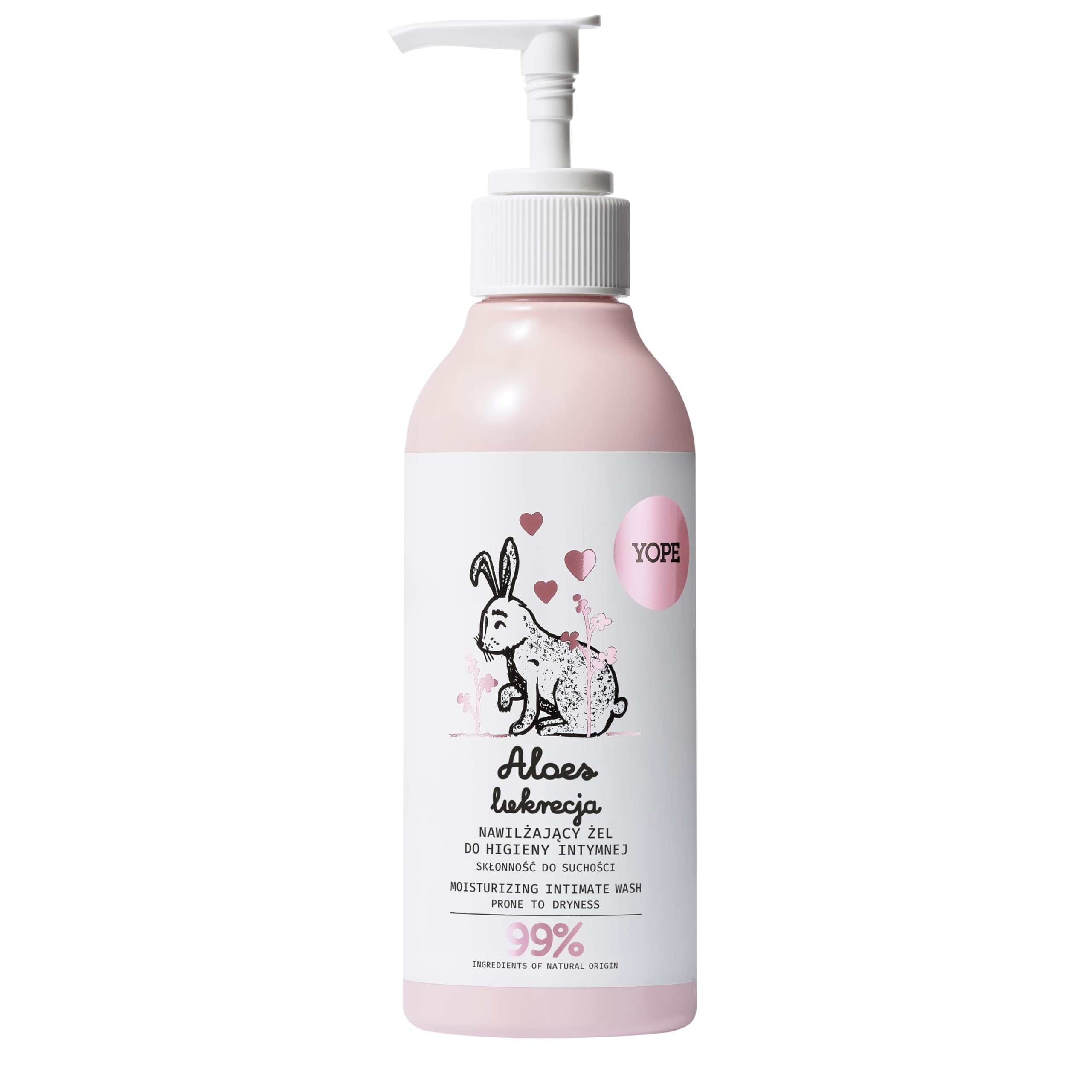 YOPE Natural Intimate Gel wash Aloe and Licorice | LACTIC Acid | PANTHENOL | Gentle |99% Ingredients of Natural Origin | 300ml