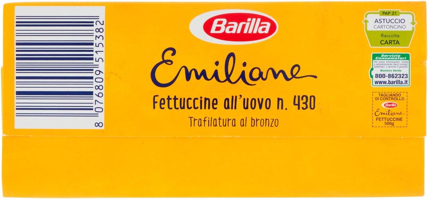 Italian Gourmet Le Emiliane Fettuccine pâtes aux œufs 12 x 500g