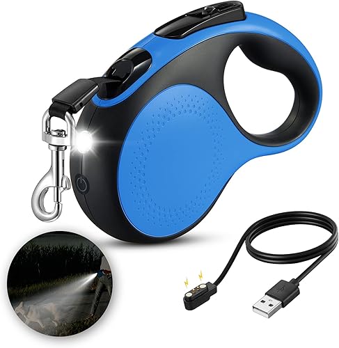 Miniatura 7 de LMVVC Correa retráctil para perro correa duradera de 16 pies para perros o gatos de raza grande con dispensador extraíble y bolsas de excrementos